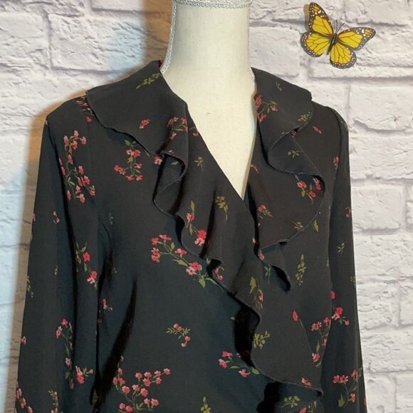 Vero Moda Parisan Short Wrap Long Sleeve Dress Size Small - Picture 4 of 16